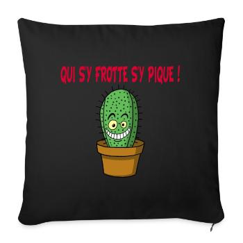 Cactus manga - Housse de coussin décorative 45 x 45 cm - noir - Devant