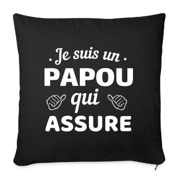 Je suis un papi qui assure - Housse de coussin décorative 45 x 45 cm - noir - Devant
