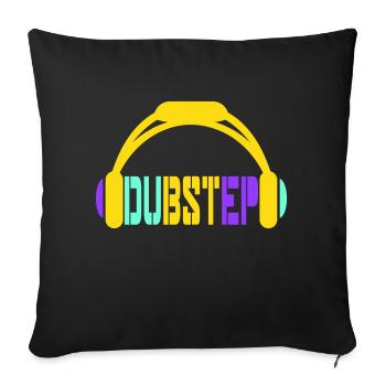 Dub Step Techno Music Party Club Casque d’écoute - Housse de coussin décorative 45 x 45 cm - noir - Devant