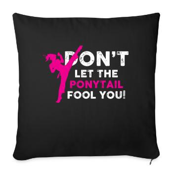 ne vous laissez pas tromper par la queue de cheval Concevez pour un kung - Housse de coussin décorative 45 x 45 cm - noir - Devant