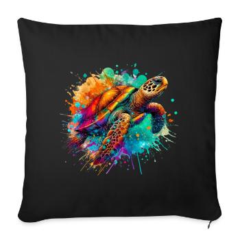 Turtle - Sofa pillowcase 17,3'' x 17,3'' (45 x 45 cm) - black - Front