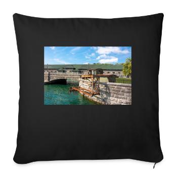 industrial monument Niagara Falls power plant - Sofa pillowcase 17,3'' x 17,3'' (45 x 45 cm) - black - Front