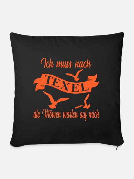Texel Urlaub - Sofakissenbezug 45 x 45 cm - Schwarz