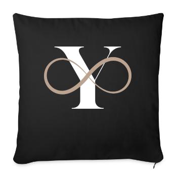 Infinite Letter - Sofa pillowcase 17,3'' x 17,3'' (45 x 45 cm) - black - Front