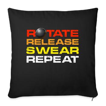 rotate release swear repeat Design for a shot put - Sofa pillowcase 17,3'' x 17,3'' (45 x 45 cm) - black - Front