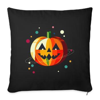 citrouille magique d’Halloween aux couleurs vives - Housse de coussin décorative 45 x 45 cm - noir - Devant