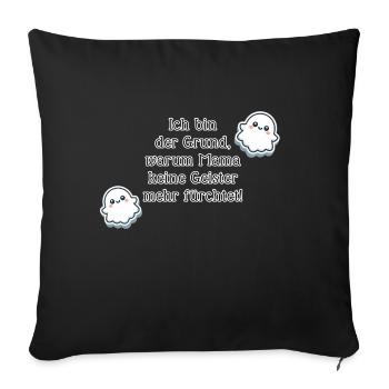 Drôle Bébé Disant Fantômes Halloween Maman Bébé - Housse de coussin décorative 45 x 45 cm - noir - Devant