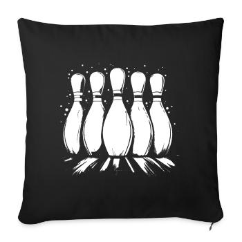 Bowling Pins - Sofakissenbezug 45 x 45 cm - Schwarz - Vorne