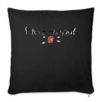 Je t'aime (I love you ) - Housse de coussin décorative 45 x 45 cm - noir - Devant