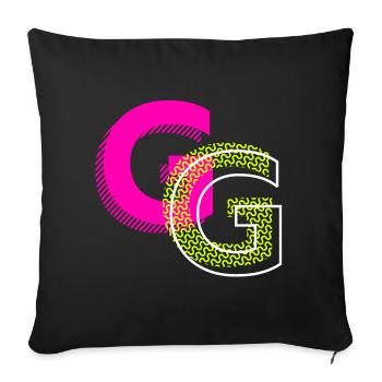 Initial letter G - Sofa pillowcase 17,3'' x 17,3'' (45 x 45 cm) - black - Front