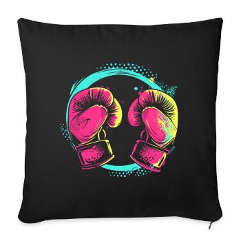 Kickboxing Cartoon Style - Sofa pillowcase 17,3'' x 17,3'' (45 x 45 cm) - black - Front