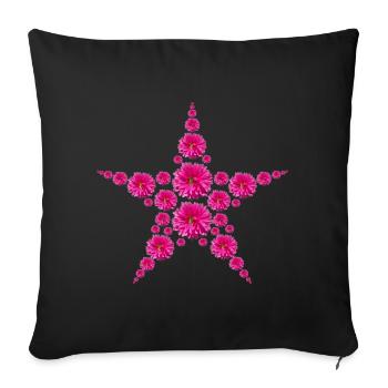 Dahlias Star - Sofa pillowcase 17,3'' x 17,3'' (45 x 45 cm) - black - Front