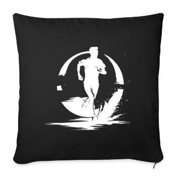 Marathon Boy Drawing - Sofa pillowcase 17,3'' x 17,3'' (45 x 45 cm) - black - Front