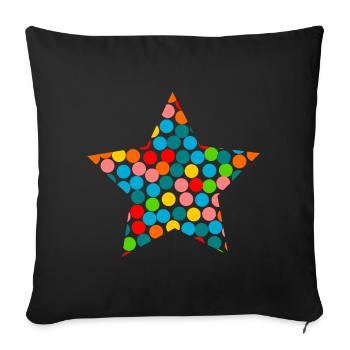 STAR. CHRISTMAS. MERRY CHRISTMAS. MERRY CHRISTMAS - Sofa pillowcase 17,3'' x 17,3'' (45 x 45 cm) - black - Front