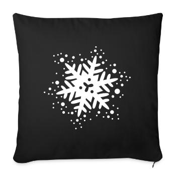 Flocon de neige Tenue d’hiver Noël Cristal - Housse de coussin décorative 45 x 45 cm - noir - Devant