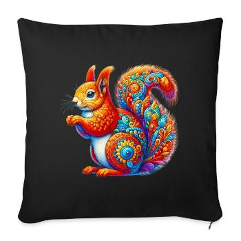 Squirrel - Sofa pillowcase 17,3'' x 17,3'' (45 x 45 cm) - black - Front