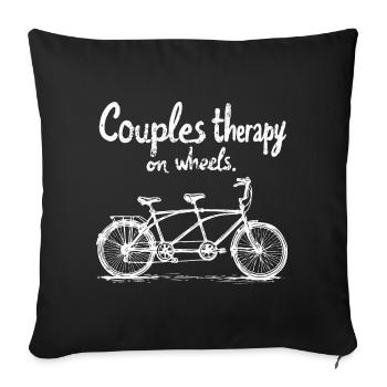 Tandem Cycling for Two Couples Therapy - Sofa pillowcase 17,3'' x 17,3'' (45 x 45 cm) - black - Front