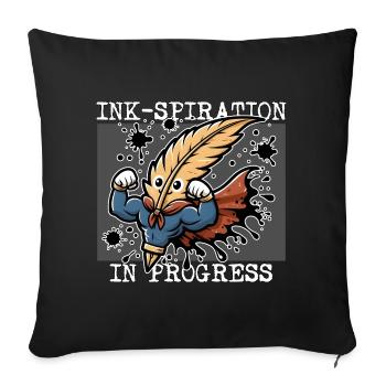 INK-INSPIRATION IN PROGRESS - Sofa pillowcase 17,3'' x 17,3'' (45 x 45 cm) - black - Front