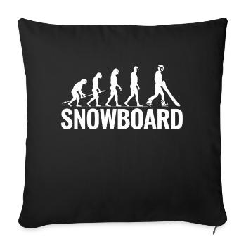 Evolution zum Snowboarder - Lustige Kunst - Sofakissenbezug 45 x 45 cm - Schwarz - Vorne