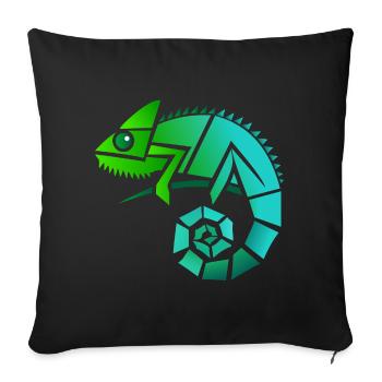 Chamäleon Illustration - Sofakissenbezug 45 x 45 cm - Schwarz - Vorne