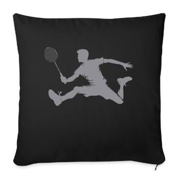 Badminton players - Sofa pillowcase 17,3'' x 17,3'' (45 x 45 cm) - black - Front