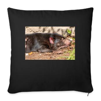 Tasmanian Devil (in german Beutelteufel) - Sofa pillowcase 17,3'' x 17,3'' (45 x 45 cm) - black - Front