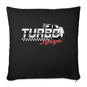 Turbo Lifestyle for Tuning Fans Turbocharger - Sofa pillowcase 17,3'' x 17,3'' (45 x 45 cm) - black - Front