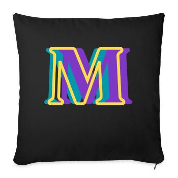 Lettre m multicolore - Housse de coussin décorative 45 x 45 cm - noir - Devant