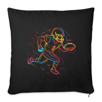 Footballer Line Art - Sofa pillowcase 17,3'' x 17,3'' (45 x 45 cm) - black - Front