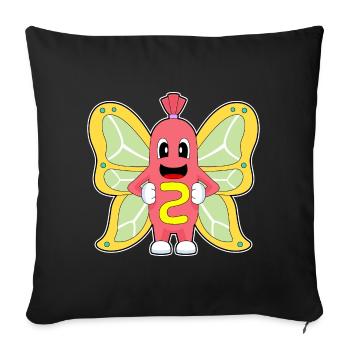 Butterfly Hot Dog - Sofa pillowcase 17,3'' x 17,3'' (45 x 45 cm) - black - Front