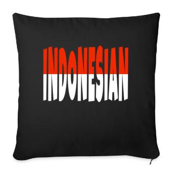 INDONESIAN flag letters colors - Sofa pillowcase 17,3'' x 17,3'' (45 x 45 cm) - black - Front