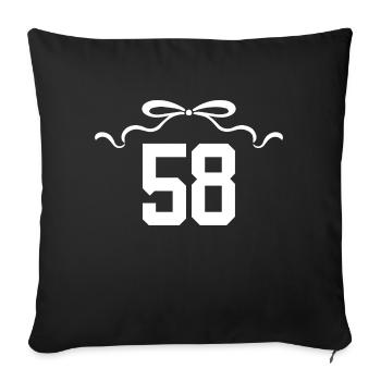 Numéro 58 noeud - 58e anniversaire - Housse de coussin décorative 45 x 45 cm - noir - Devant