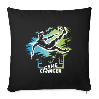 Game Changer – Football Overhead Kick Design Icon - Sofa pillowcase 17,3'' x 17,3'' (45 x 45 cm) - black - Front