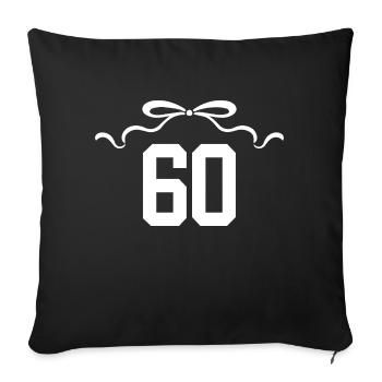 Numéro 60 noeud - 60e anniversaire - Housse de coussin décorative 45 x 45 cm - noir - Devant