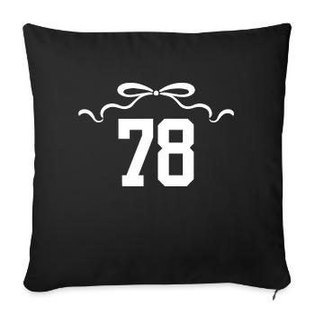 Number 78 Knot - 78th Anniversary - Sofa pillowcase 17,3'' x 17,3'' (45 x 45 cm) - black - Front