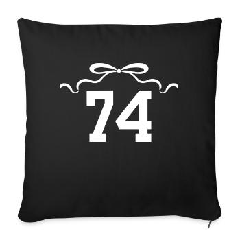 Number 74 Knot - 74th Anniversary - Sofa pillowcase 17,3'' x 17,3'' (45 x 45 cm) - black - Front
