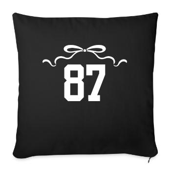 Number 87 Knot - 87th Anniversary - Sofa pillowcase 17,3'' x 17,3'' (45 x 45 cm) - black - Front