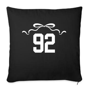 Nummer 92 Knoten - 92. Jahrestag - Sofakissenbezug 45 x 45 cm - Schwarz - Vorne