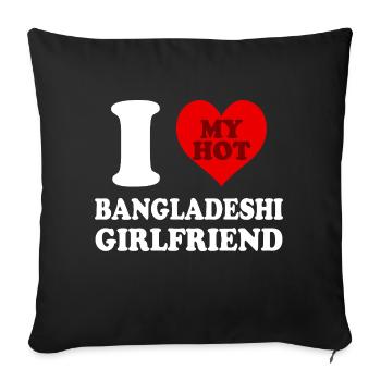 I Love My Bangladeshi Girlfriend Heart - Sofa pillowcase 17,3'' x 17,3'' (45 x 45 cm) - black - Front