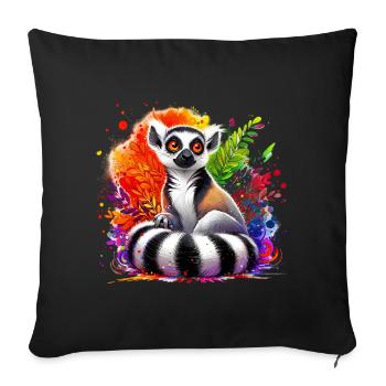 Lemur - Sofakissenbezug 45 x 45 cm - Schwarz - Vorne