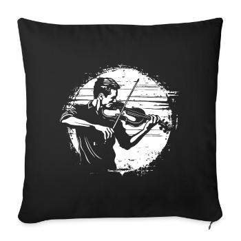 Violinist Sketch - Sofa pillowcase 17,3'' x 17,3'' (45 x 45 cm) - black - Front