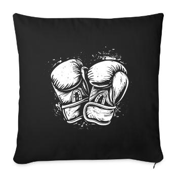 Boxing Gloves Drawing - Sofa pillowcase 17,3'' x 17,3'' (45 x 45 cm) - black - Front