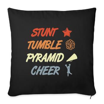Vintage Cheerleader Saying - Sofa pillowcase 17,3'' x 17,3'' (45 x 45 cm) - black - Front