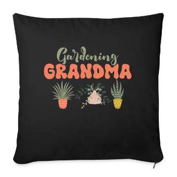Jardinage Grand-mère Jardin Botanique - Housse de coussin décorative 45 x 45 cm - noir - Devant