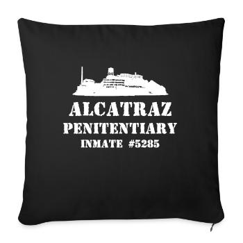 Alcatraz - Penitentiary - Inmate 5285 Jail Prison - Sofa pillowcase 17,3'' x 17,3'' (45 x 45 cm) - black - Front