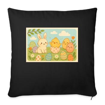 Fête de Pâques - Housse de coussin décorative 45 x 45 cm - noir - Devant