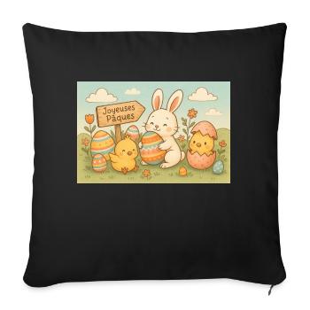Fête de Pâques - Housse de coussin décorative 45 x 45 cm - noir - Devant