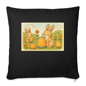 Easter - Sofa pillowcase 17,3'' x 17,3'' (45 x 45 cm) - black - Front