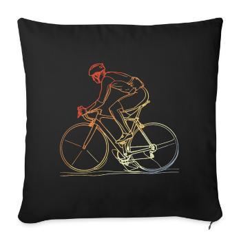 Cyclist Line Art Retro - Sofa pillowcase 17,3'' x 17,3'' (45 x 45 cm) - black - Front