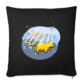 Yellow Catmarine - Sofakissenbezug 45 x 45 cm - Schwarz - Vorne